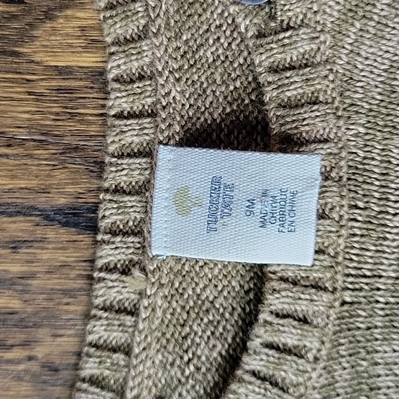 Tucker+Tate teddy bear brown knit crewneck long sleeves ribbed sweate sz9mo new - Picture 3 of 8